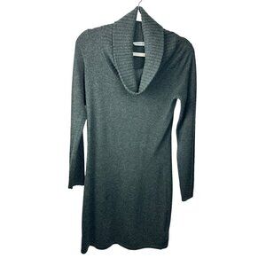 Athleta Cowl Neck Sweater Dress Womens Charcoal Gray Merino Wool Sz Small 428331